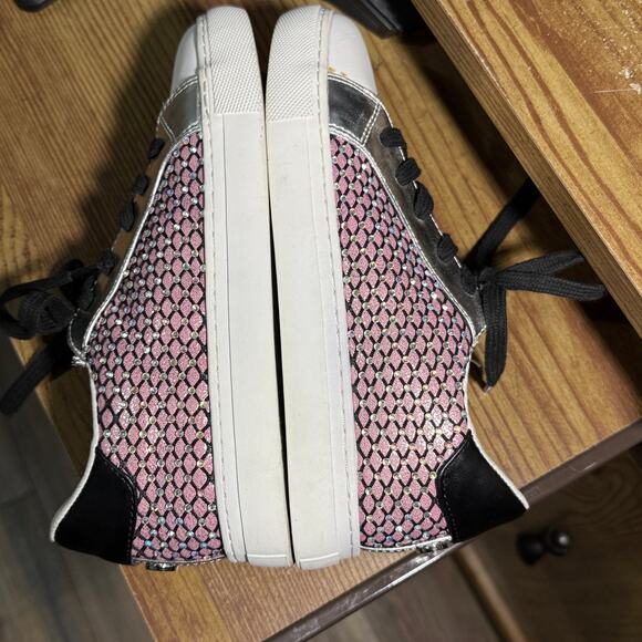 Steve Madden girls J-Rowdy sneakers size 2. Sparkly pink. - Picture 4 of 7